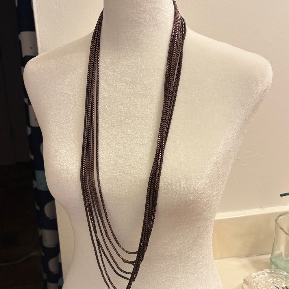 Elegant Brown Multi-Strand Necklace